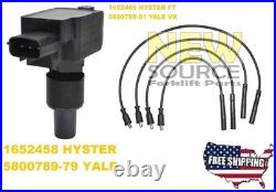 1652458 Hyster Ignition Coil + 1652460 Ignition Wire Set Tune Up Kit