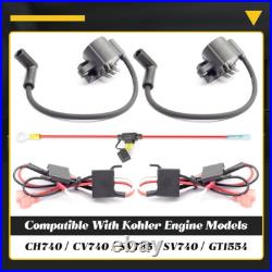 2pcs Ignition Coil Spark Module Kit for Kohler CH740 CV740 SV735 SV740 GT1554