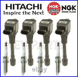 4 Hitachi Ignition Coils & 4 NGK Spark Plugs KIT for Nissan Frontier 2.5L L4