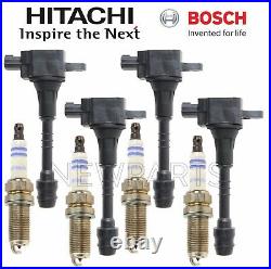 4 Ignition Coils Hitachi & 4 Spark Plugs Bosch KIT for Nissan Sentra 1.8L 02-06