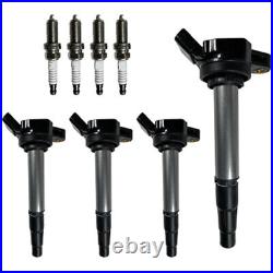 4 Set Ignition Coil Spark Plug Kit For 11-15 Toyota Corolla Matrix Scion xD 1.8L