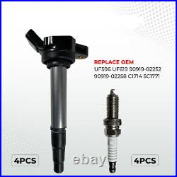 4 Set Ignition Coil Spark Plug Kit For 11-15 Toyota Corolla Matrix Scion xD 1.8L