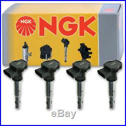 4 pcs NGK Ignition Coil for 2005-2015 Audi A4 Quattro 2.0L L4 Spark Plug or