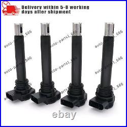 4X BOSCH Ignition Coil Spark Plug Genuine For VW Jetta Golf Passat Audi A4 A5 Q5