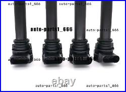 4X BOSCH Ignition Coil Spark Plug Genuine For VW Jetta Golf Passat Audi A4 A5 Q5