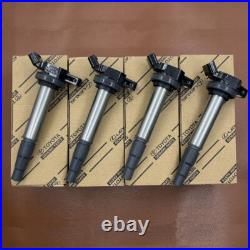 4X OEM Denso 90919-02258 Ignition Coils Spark Plugs kit For Toyota Corolla Prius