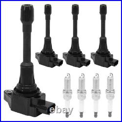 4x Ignition Coil Spark Plug Kit For Nissan Altima Cube X-Trail Infiniti Q70 QX60