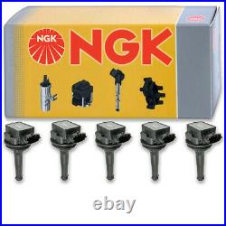 5 pcs NGK Ignition Coil for 2003-2006 Volvo XC90 2.5L L5 Spark Plug Tune de