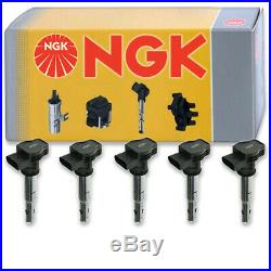 5 pcs NGK Ignition Coil for 2005-2014 Volkswagen Jetta 2.5L L5 Spark Plug kt