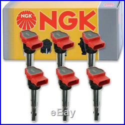 6 pcs NGK Ignition Coil for 2005-2009 Audi A4 Quattro 3.2L V6 Spark Plug eh