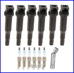 6 x ELDOR Ignition Coils + BOSCH Spark Plugs + Socket OEM for BMW (N55) 335i 535