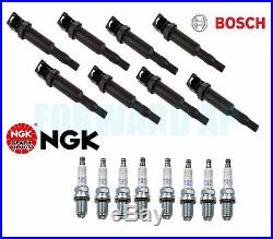 8 OEM BOSCH Ignition Coil 8 NGK Spark Plug Kit For BMW 545i 645ci 745i 745Li X5