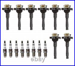 8 x Ignition Coils with Connectors + Spark Plugs for BMW E34 530i 540i 740i