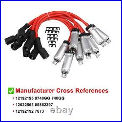 8PCS Ignition Coil+Spark Plug+Wire Kit For Chevy Suburban 1500 2007-2012