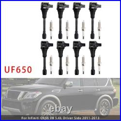 8X Ignition Coil & Spark Plug Kit UF650 For Infiniti QX80 5.6L V8 2014-2019
