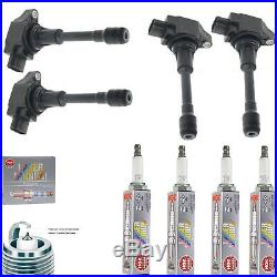 8pc Ignition coil NGK OE spark plug kit for Nissan 1.8L 2.0L 2.5L, uf549 9029