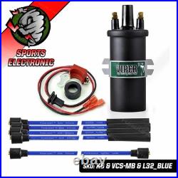 BMW 2002 Electronic Ignition Kit Viper Dry Coil Blue 8mm Silicone HT Leads