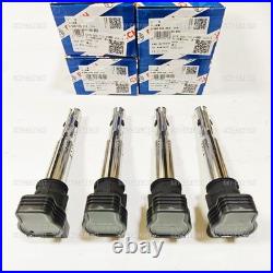 BOSCH 4PCS Ignition Coils Fit For A4 A5 A8 Q5 Golf Eos Passat1.8/2.0TFSI