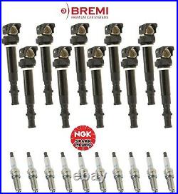BREMI 10x Ignition Coils NGK 10x Spark Plugs KIT for BMW E60 E63 E64 M5 M6 06-10