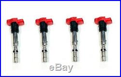 Becker Set of 4 High Voltage Direct Ignition Coil Kit Fits Audi VW 1.8L I4 Turbo