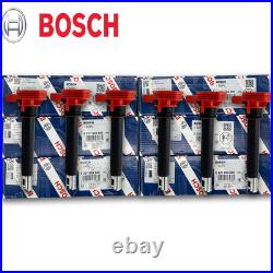 Bosch 6 Ignition Coil NGK 6 Ruthenium HX Spark Plug Kit For A4 Q5 S5 Cayenne V6