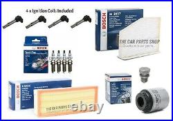 Bosch Service Filters Kit For Vw Golf 1.4 Tsi Mk6 With 4 X Ignition Coils New