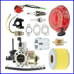 Carburetor Kit GX240 GX270 Recoil Starter Ignition Coil Air Filter Spark plug