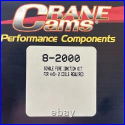 Crane Cams Single Fire Ignition Kit Harley Davidson Unused 8-2000 2 Coils HI-2