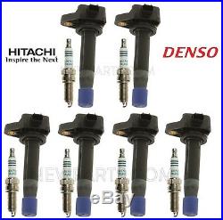 Direct Ignition Coils Hitachi & 6 Spark Plugs Denso KIT for Honda Acura V6