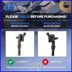 ENA Set of 8 Brown Boot Ignition Coil Pack Compatible with Ford Lincoln Mustang