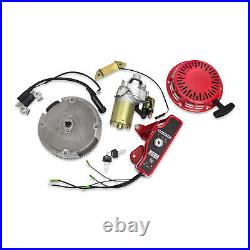 Electric Starter Motor Kit For Honda GX160 GX200 Recoil Ignition Coil Flywheel