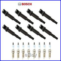 For BMW F07 F10 F12 550i 4.4 L V8 8x Ignition Coil Spark Plugs KIT OEM BOSCH