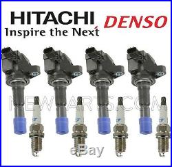 For Honda for 07-08 4 Direct Ignition Coils Hitachi & 4 Spark Plugs Denso KIT