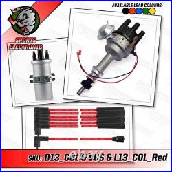 Ford Cologne V6 Electronic Distributor Viper Dry Coil Red 8mm Silicone HT Leads
