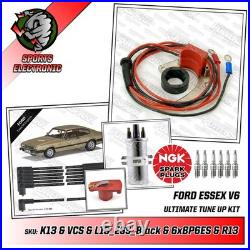 Ford Essex V6 Electronic Ignition Kit Viper Coil Black HT Leads NGK Spark Plugs
