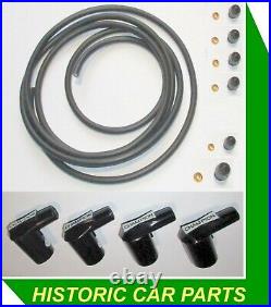 IGNITION LEAD KIT CHAMPION CAPS for SCREW-IN ACORN Distr Caps & COIL 1930-70s