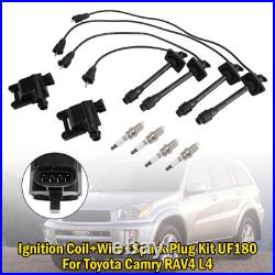 Ignition Coil+Wire+Spark Plug Kit UF180 For Toyota Camry RAV4 L4