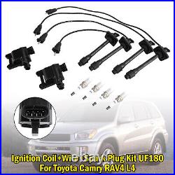 Ignition Coil+Wire+Spark Plug Kit UF180 For Toyota Camry RAV4 L4 ZE