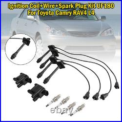 Ignition Coil+Wire+Spark Plug Kit UF180 For Toyota Camry RAV4 L4 ZE