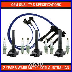 Ignition Coils with Leads & Spark Plug Kit for Toyota Hilux Landcruiser Prado 3.4L