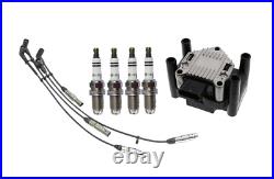 Ignition Service Kit Coil + Wire Set + 4x Spark Plugs for VW Beetle Golf