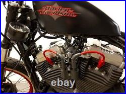 JBSporty? Harley Sportster Coil & Ignition Relocation + Tank Lift Kit RED wires