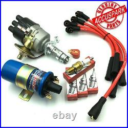 MG Midget 1500 Electronic Ignition Distributor Kit/Red HT/Blue Sports Coil/AC9C