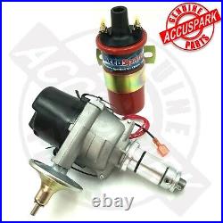 MGA Lucas DM2 & 25D AccuSpark distributor and sports red coil