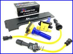 MITSUBISHI LANCER EVOLUTION IGNITION COIL PACKS WIRES SET EVO 4-9 with Mid Cover