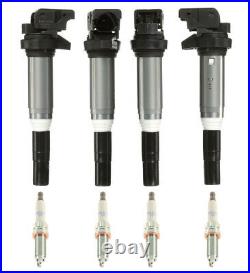 OEM Ignition Service Kit Set of 4 Ignition Coils with Spark Plugs For BMW F30