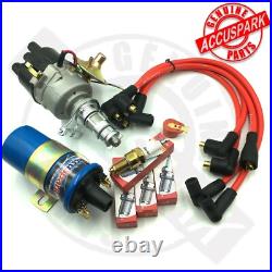 Reliant Rialto Electronic 45D Distributor, Red HTs, Blue coil, AC12C plugs, R-Rotor