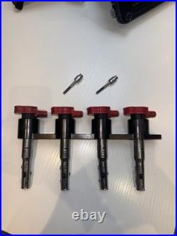 SET OF 4 X NGK R8 U5014 IGNITION COILS + 1.4 TSI VAG Adapter