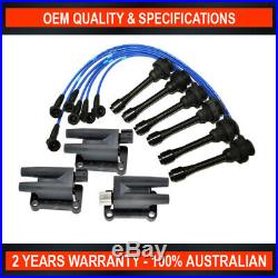 Set 3 Ignition Coil Pack with NGK Lead Kit for Mitsubishi Pajero Triton Challenger