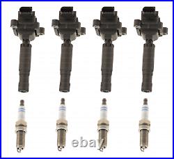 Set of 4 Ignition Coils + Spark Plugs for Mercedes C250 SLK250 (2012-2015)